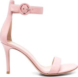 Gianvito Rossi 90 mm Portofino leren sandalen met enkelbandje - Roze