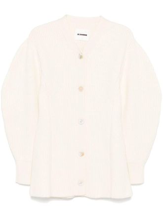 Jil Sander Womans Long Sleeves V-Neck Long Cardigan