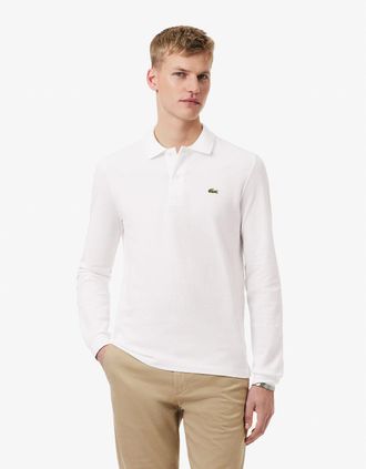 Lacoste Mens Lacoste Original L.12.12 Mens Long Sleeve Cotton Polo Shirt - White 001 - Size: 42