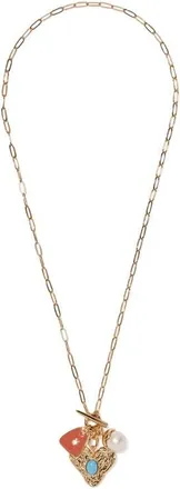 Lizzie Fortunato Treasure Heart Charm Pendant Necklace in Gold Multi at Nordstrom