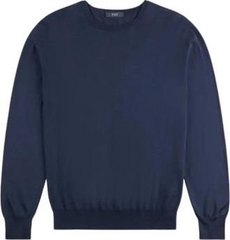 Fay Maglia Girocollo F.18 - Heren - Ronde hals truien - Blauw - M - Truien & Vesten