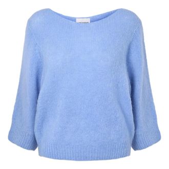 Americandreams Heidy Short Sleeve Pullover - Dames - Ronde hals truien - Blauw - L/Xl - Truien & Vesten