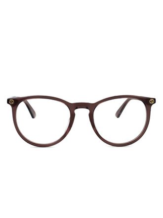 Gucci round-frame glasses - women - Acetate - 50 - Brown