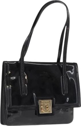 Ferragamo Pre-owned Handbags, female, Black, Size: ONE SIZE Pre-owned Leather Shoulder Bag
