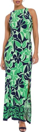 London Times Carwash Sleeveless Sheath Maxi Dress in Light Green/Green at Nordstrom Rack, Size 16