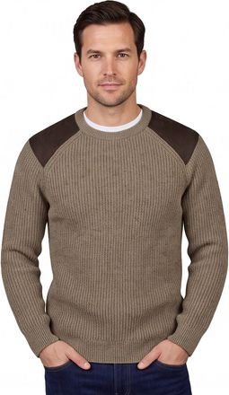 Barbour wollen Barbour trui effen khaki normale fit