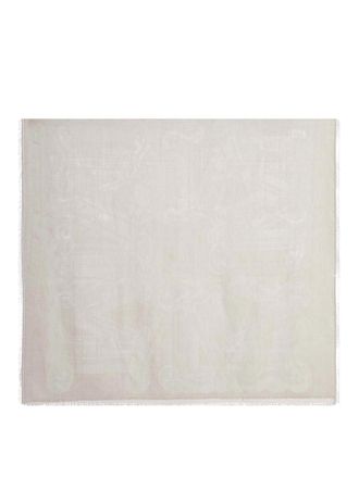 Max Mara Cotton Blend Scarf With Jacquard Logo