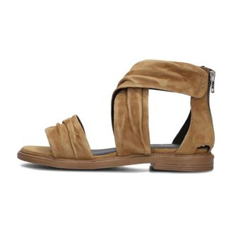 Notre-V Schoenen, Dames, Bruin, 38 EU, Su&egrave;de, Camelkleurige su&egrave;de sandalen