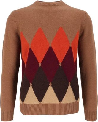 Ballantyne Girocollo Pullover - Heren - Cashmere truien - Bruin - M - Kasjmier - Truien & Vesten