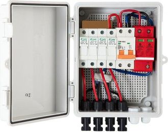 OEM 4-saitige Pv Kombinationskasten 15 A Sicherungskasten, 500 V Wohnungsverteiler, Ip65 Schutzart Z&auml;hlerschrank Leitungsschutzschalter F&uuml;r Solarpaneel-gi