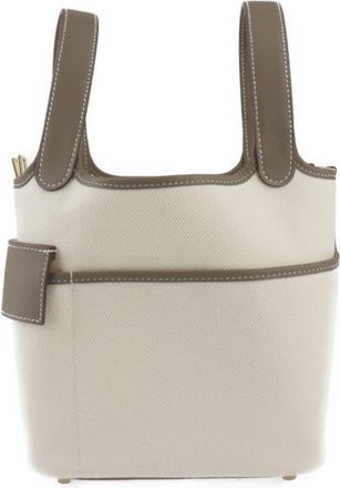 Hermès Picotin Ecru Etoupe Gray Epsom Leather Handbag Tote Bag (Pre-Owned)