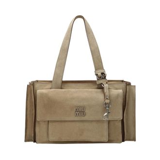 Miu Miu Utilitaire Schoudertas - Dames - Tassen - Beige - Maat: ONE Size Katoen
