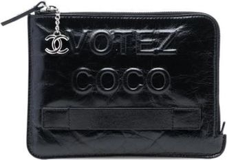 Chanel Pre-owned Vintage Clutch - Dames - Vintage Clutch - Zwart - ONE Size - Leer - Vintage