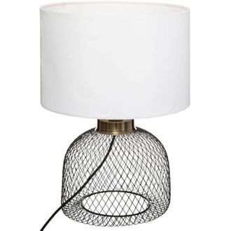 Atmosphera L&aacute;mpara &laquo;emie&raquo; - Blanco Y Negro - Metal H38 Cm - Atmosphera Cr&eacute;ateur DInt&eacute;rieur