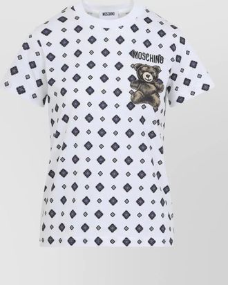 Moschino crew neck graphic print short sleeve top