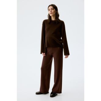 H&M Mama Knitted Trousers in Dark Brown at Nordstrom, Size X-Small