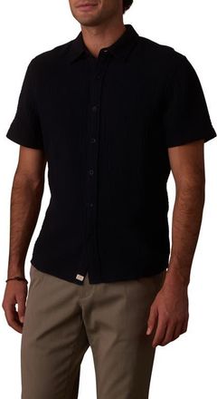 The Normal Brand Kalo Cotton Gauze Short Sleeve Button-Up Shirt in Navy at Nordstrom, Size X-Large