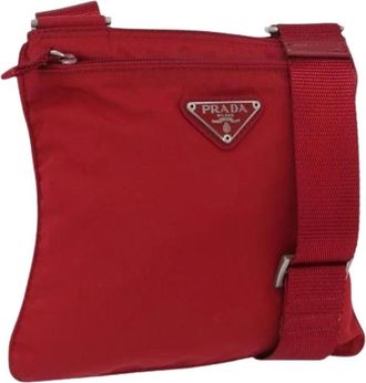 Prada Pre-owned Cross Body Bags, female, Red, Size: ONE SIZE Pre-owned Vintage Shoulder Bag