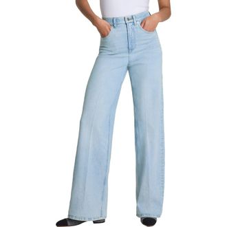 Spanx SPANXshape Authentic 360 High Waist Wide Leg Jeans in Ashland Wash at Nordstrom, Size X-Small
