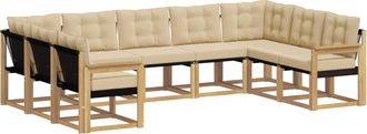 vidaXL Conjunto De Sof&aacute;s De Exterior 9 Uds. Y Beige Vidaxl