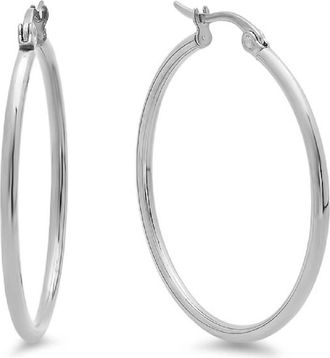 Steeltime Thick Hoop Earrings in Silver at Nordstrom Rack