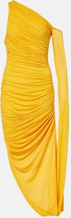 MUGLER Abito lungo monospalla in jersey drappeggiato