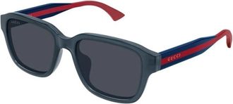 Gucci Zonnebril - Heren - Zonnebrillen - Blauw - 55 MM - Accessoires