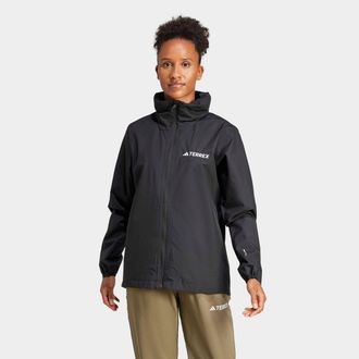 ADIDAS TERREX Regenjacke ADIDAS TERREX W MT ESS 2L R J, Damen, Gr. XL, schwarz, Obermaterial: 100% Polyester, normal, Jacken Regenjacke