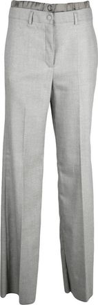 Marella Tombola Pantalone Classico - Dames - Wijde Broeken - Grijs - 3XS - Wol - Broeken