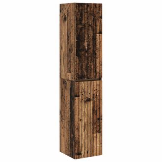 vidaXL Mueble De Ba&ntilde;o Montado En La Pared Madera Envejecida Vidaxl