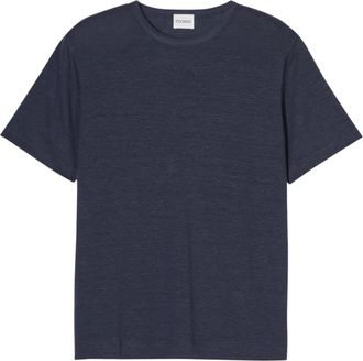 Closed Blauwe Rook Linnen Tee-Shirt Regular Fit - Heren - T-shirts - Blauw - S - Linnen - Tops