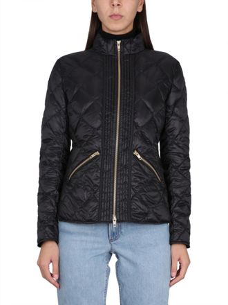 Fay Black Quilted Mock Collar Jacket