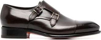 Santoni Bruine leren kalfsleren laarzen - Heren - Nette schoenen - Bruin - 42 1/2 EU - Leer - Schoenen