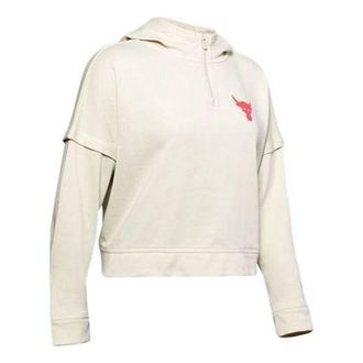 Under Armour (WMNS) Under Armour x Project Rock Terry Hoodie White Pink 1351807-110
