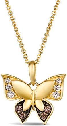 Le Vian 14K 0.17 Ct. Tw. Diamond Butterfly Pendant