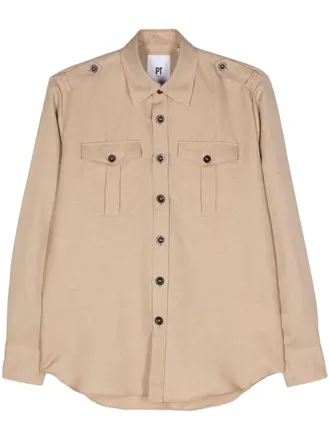 Pantaloni Torino Overhemd met lange mouwen - Beige