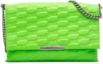Balenciaga Pre-owned Clutches, female, Green, Size: ONE SIZE Pre-owned Leather Clutch