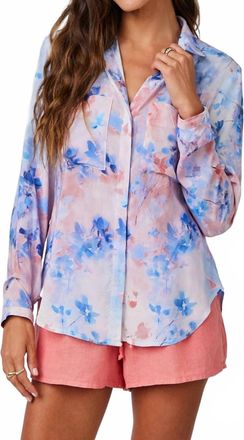 Bella Dahl Full Button Down Hipster Shirt In Garden Mist Print