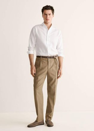 Mango Camicia regular-fit lino bianco - Uomo - XL - MANGO MAN