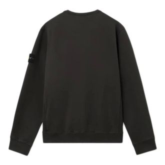 Stone Island Sweatshirts, male, Gray, 2XL, Grey Ribbed Jumper with Badge