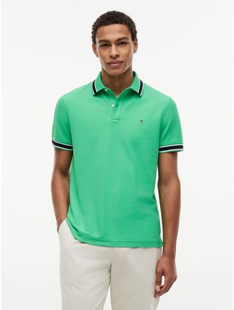 Tommy Hilfiger Mens Regular Fit Tipped Wicking Polo - Green - XXXL