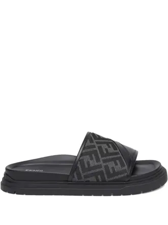 Fendi Black Logo Sandals
