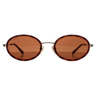 Gucci Ovaal Dames Havana Goud Bruin GG1980S