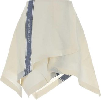 J.W.Anderson Jw Anderson Ivory Linen Mini Skirt