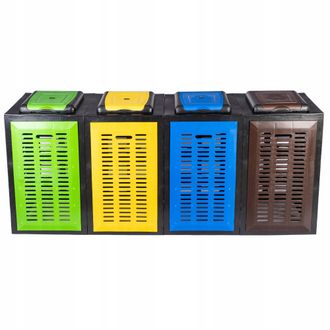 OEM Contenedor De Basura Modular Con Estructura Abierta Para Bolsas De Basura - Cuatro Compartimentos