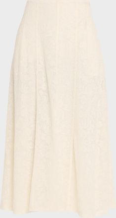 Alberta Ferretti Wool-Blend A-Line Midi Skirt
