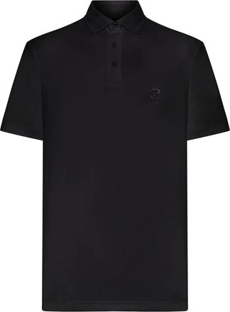 Giorgio Armani Polo con logo ricamato - Nero