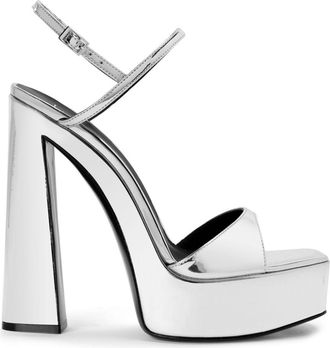 Giuseppe Zanotti Sylvy 145mm leather sandals - women - Other fibres - 38 - Silver