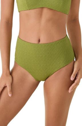 Andie Swim The High Waist Metallic Bikini Bottoms in Cactus at Nordstrom, Size X-Large