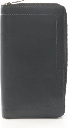 Louis Vuitton Black Leather Long Wallet (Bi-Fold) (Pre-Owned)